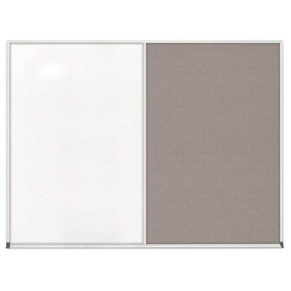 Triple Door Radius Corkboard, 72"x36", Bla, UV7005RC-BLACK-SURF